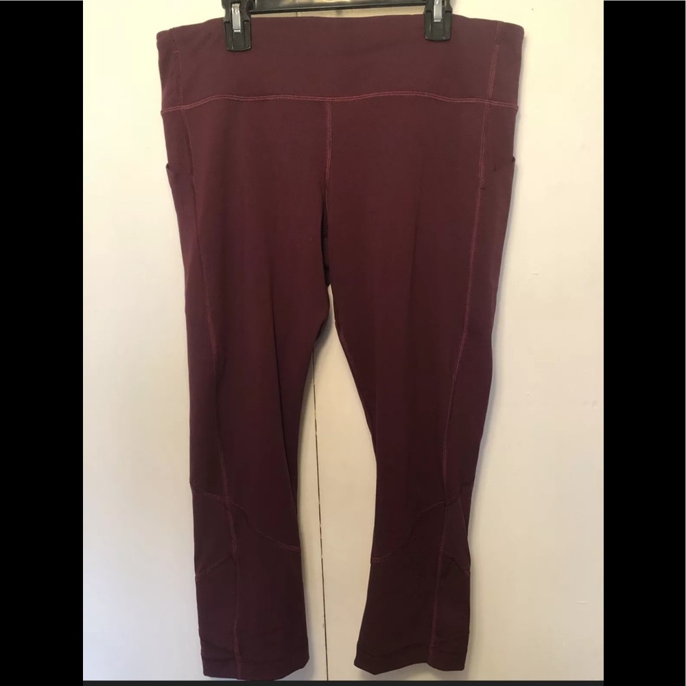 Lululemon Maroon Pace Rival Crop leggings 12